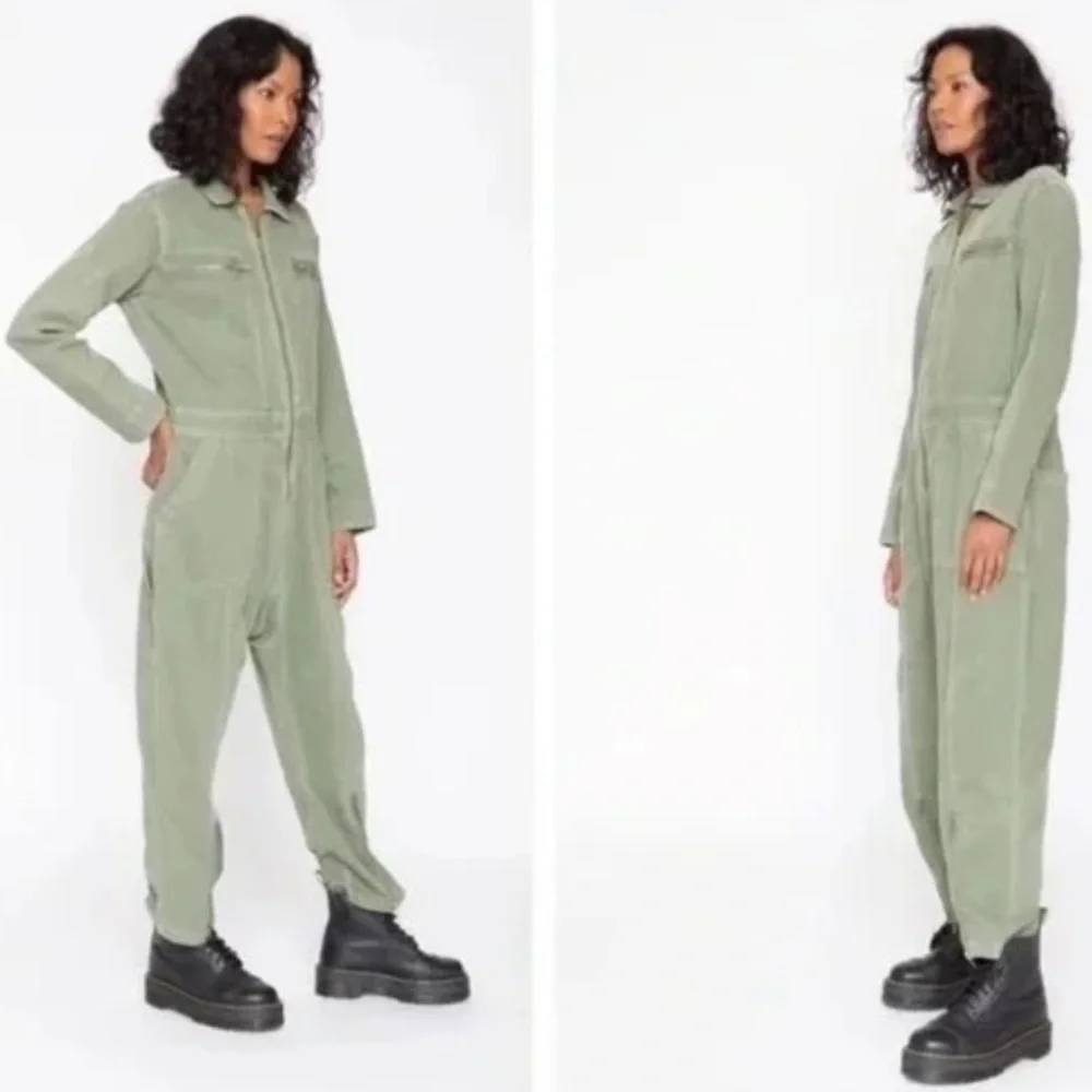 Sandrine Rose xFree People Army Zippers & Pockets Coverall Jumpsuit SzXS or SzS - Picture 1 of 16
